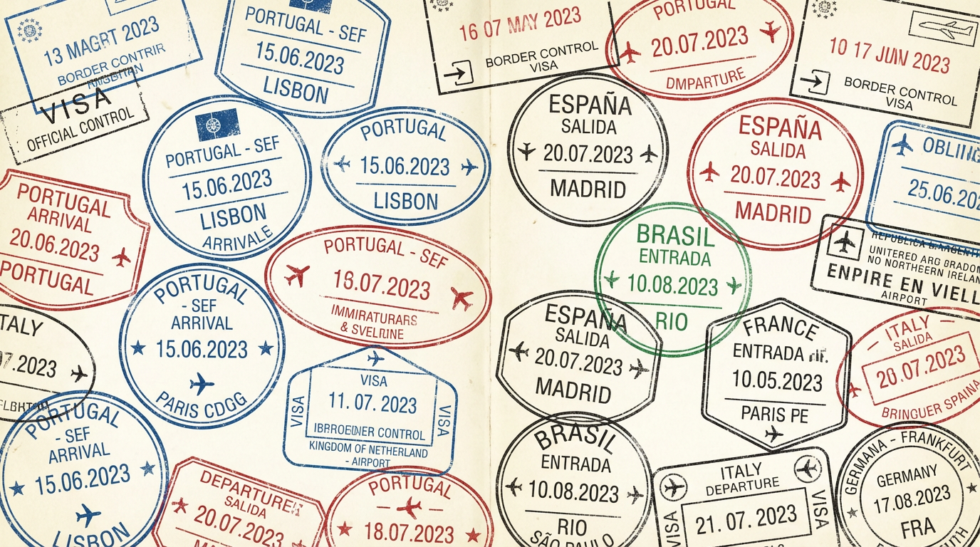 Carimbos de Passaporte - Portugal, Espanha, Europa
